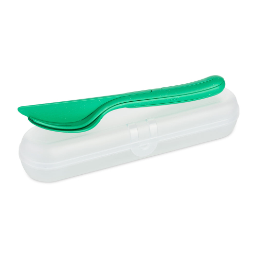 Set posate da viaggio - verde foglia