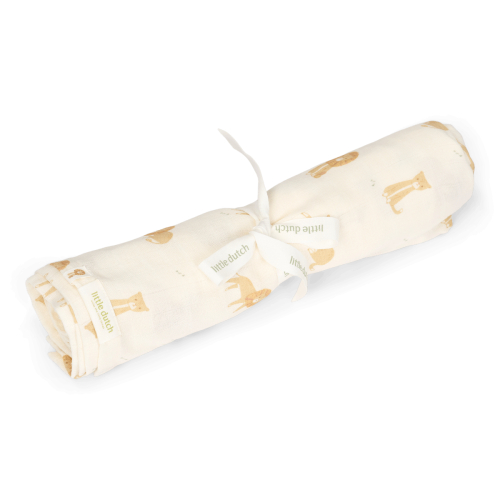 Mussola grande in cotone 120×120 cm – Safari Leo