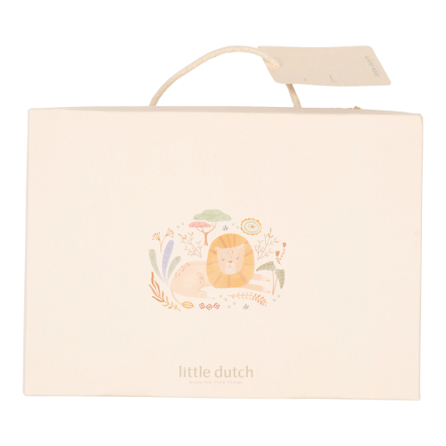 Set regalo nascita Leone – telo con cappuccio e guanto