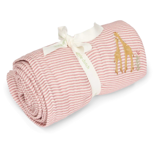 Set regalo nascita Giraffa – mussola, bavaglino e doudou