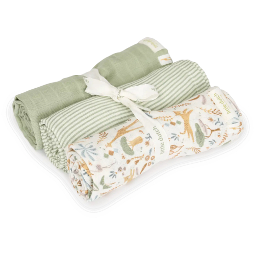 Set 3 mussole in cotone 70×70 cm – Safari Wonders