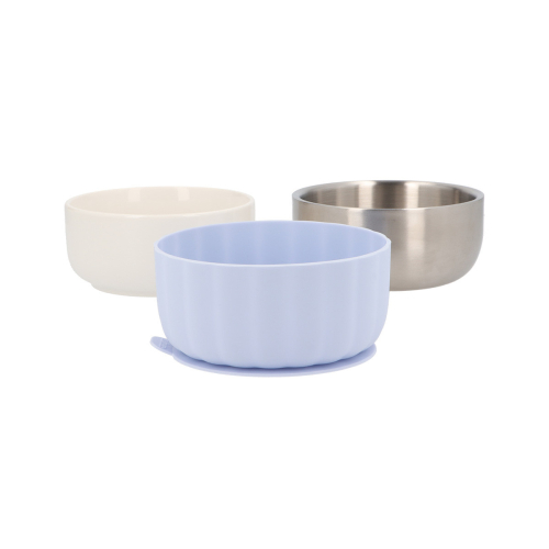 Ciotola in Ceramica con Protezione in Silicone Antiscivolo Powder Blue