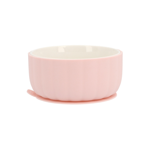 Ciotola in Ceramica con Protezione in Silicone Antiscivolo Nude Rose