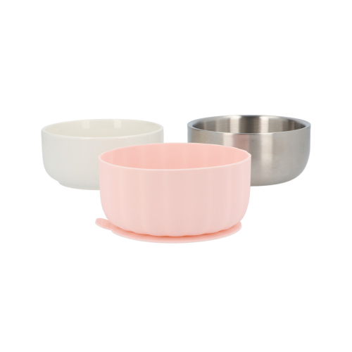 Ciotola in Ceramica con Protezione in Silicone Antiscivolo Nude Rose