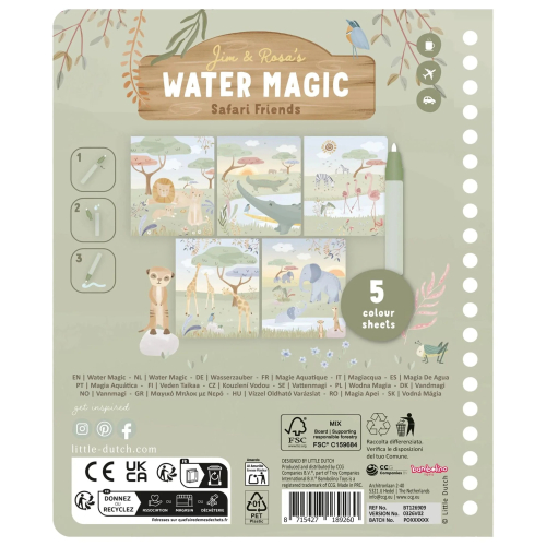 Libro magico ad acqua Rosa – Safari Friends