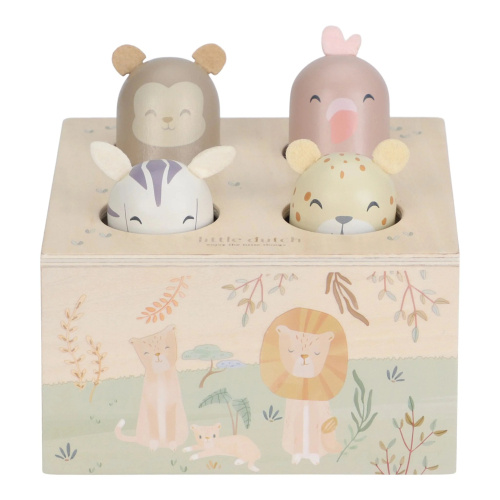 Gioco pop-up in legno – Safari Friends