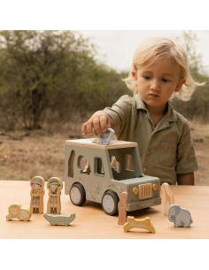 Cubo incastri Jeep in legno – Safari Friends 2
