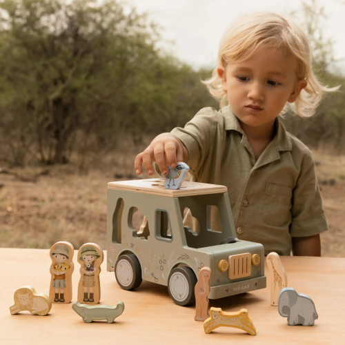 Cubo incastri Jeep in legno – Safari Friends