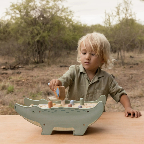 Banco martello Coccodrillo in legno – Safari Friends