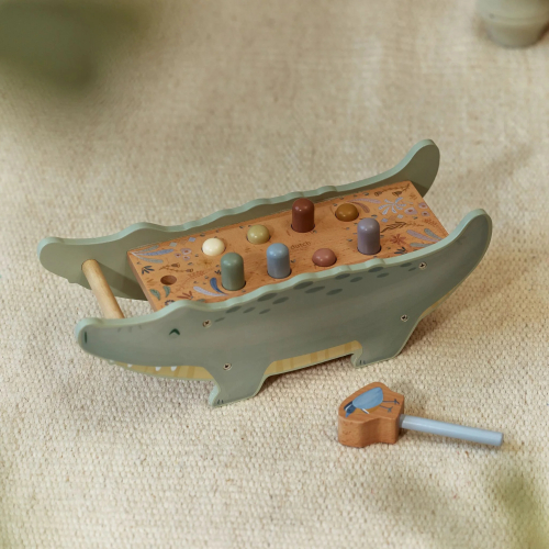 Banco martello Coccodrillo in legno – Safari Friends