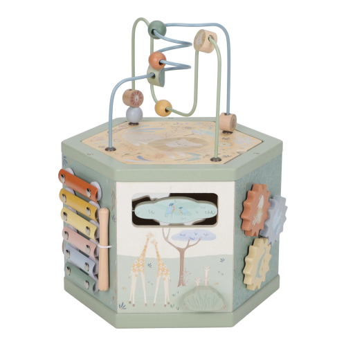 Cubo attività esagonale in legno – Safari Friends