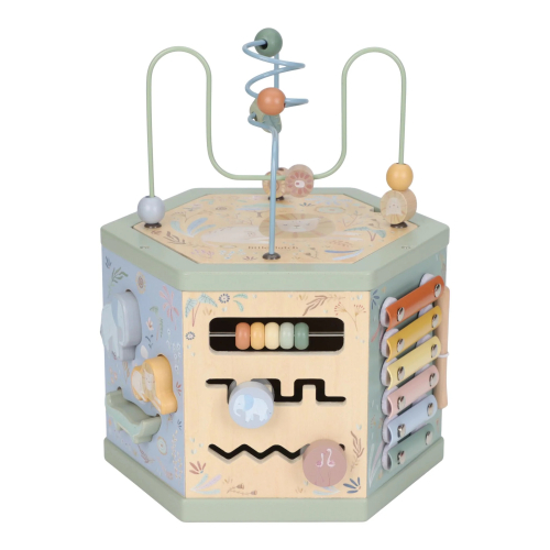 Cubo attività esagonale in legno – Safari Friends
