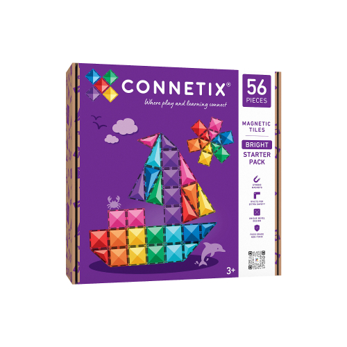 Connetix - 56 Pezzi - Pacco Iniziale - Bright - 100% Plastica ABS Atossica