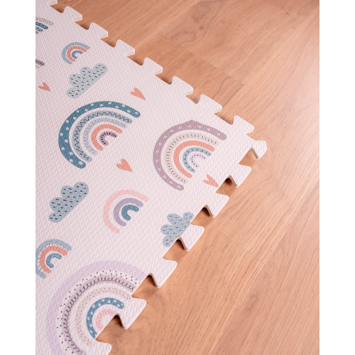 Tappeto Gioco Puzzle Montessori - Rainbow - 6 Pezzi - Morbido e Sicuro dalla Nascita - 175x117cm - dalla Nascita