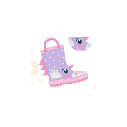 Rain Boot - Stivaletto pioggia Unicorno Cuori
