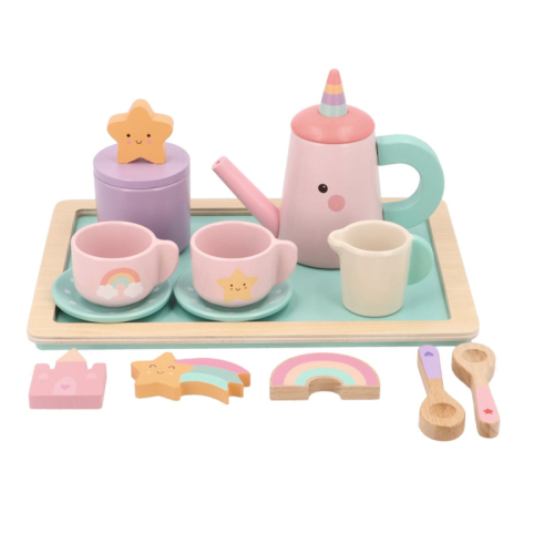 Servizio da tè in legno Magic World