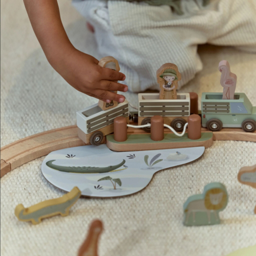 Pista del treno in legno – Safari Friends