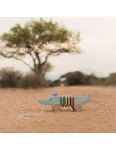 Coccodrillo trainabile in legno – Safari Friends 2