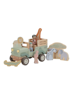 Auto safari in legno con animali e ranger – Safari Friends