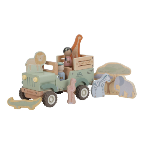 Auto safari in legno con animali e ranger – Safari Friends