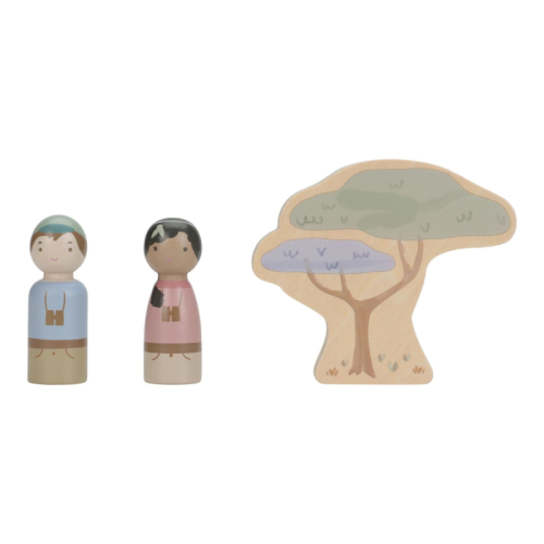 Auto safari in legno con animali e ranger – Safari Friends