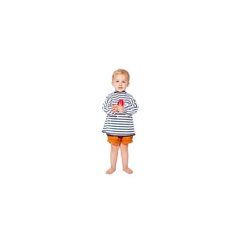 Grembiulino impermeabile con maniche – Righe blu