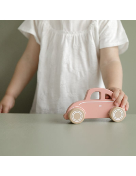 Macchinina in legno - Car Rosa flower