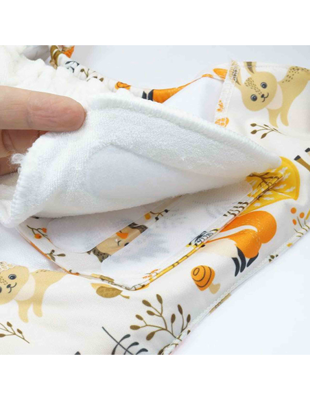 Pannolino lavabile 2in1 ECO shell - Fox (Velcro) - 5-16kg + inserto bamboo slimfit