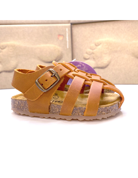 Plakton - Sandali a regnetto in sugero Polka cuoio