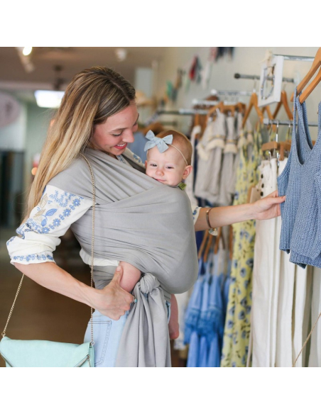 Fascia elastica portabebè Boba bamboo Light Gray