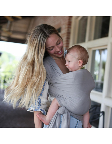 Fascia elastica portabebè Boba bamboo Light Gray