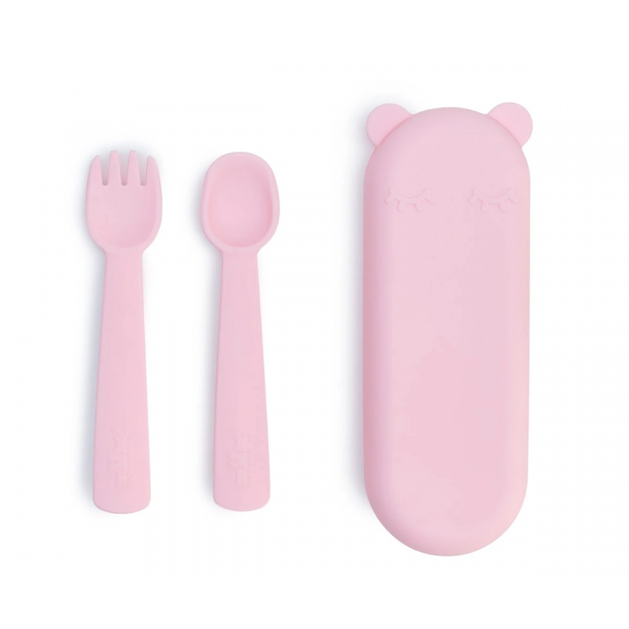 Set Custodia + Forchetta e Cucchiaio in silicone Pink