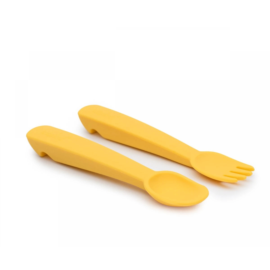 Set Custodia + Forchetta e Cucchiaio in silicone Giallo 2