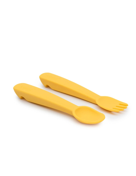 Set Custodia + Forchetta e Cucchiaio in silicone Giallo Set Custodia + Forchetta e Cucchiaio in silicone Giallo