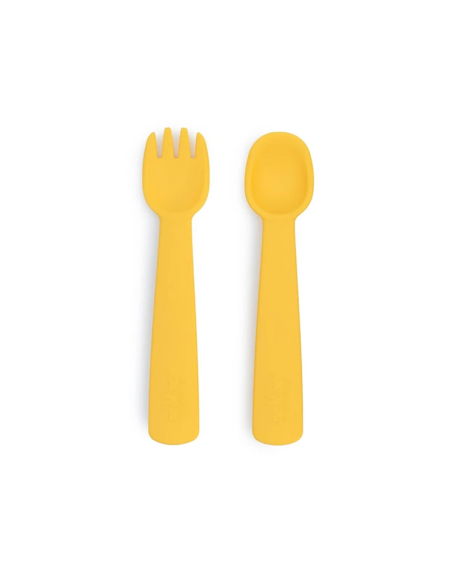 Set Custodia + Forchetta e Cucchiaio in silicone Giallo Set Custodia + Forchetta e Cucchiaio in silicone Giallo