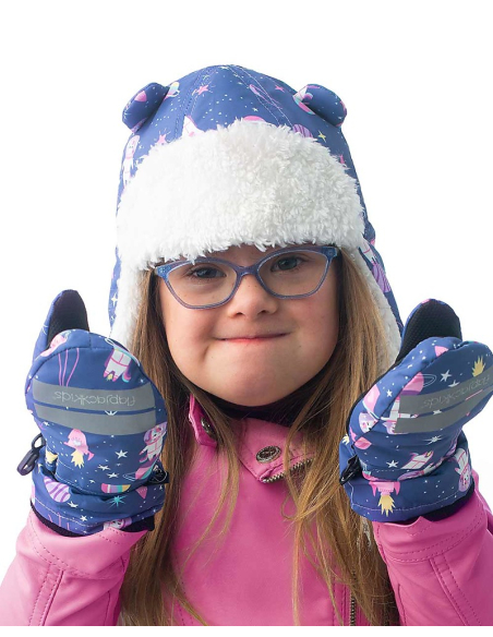 Cappello Aviatore Idrorepellente e Antivento - Unicorno Indaco - Morbido Tessuto Sherpa