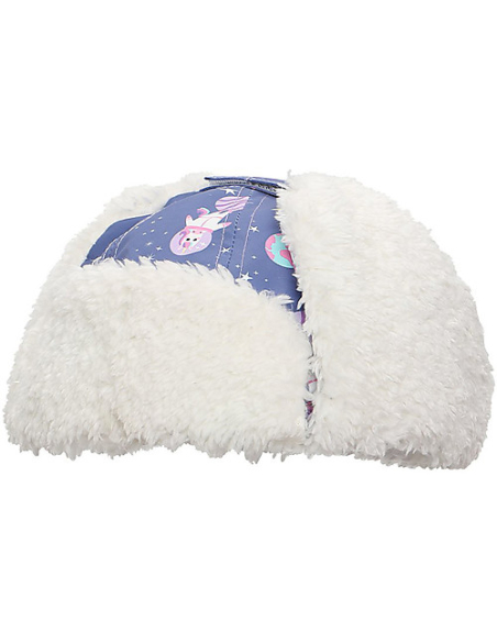 Cappello Aviatore Idrorepellente e Antivento - Unicorno Indaco - Morbido Tessuto Sherpa