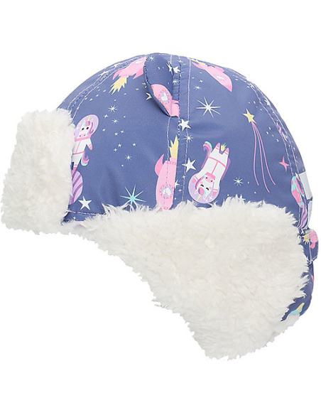 Cappello Aviatore Idrorepellente e Antivento - Unicorno Indaco - Morbido Tessuto Sherpa